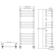 Полотенцесушитель водяной Margaroli Sole 464/370-11 золото