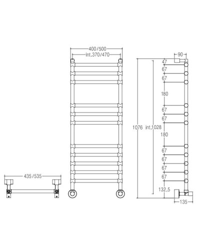 Полотенцесушитель водяной Margaroli Sole 464/370-11 золото