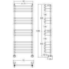 Полотенцесушитель водяной Margaroli Sole 464/370-14 хром