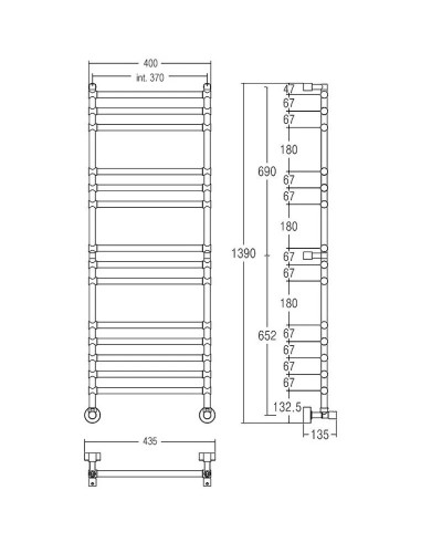 Полотенцесушитель водяной Margaroli Sole 464/370-14 хром
