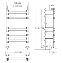 Полотенцесушитель водяной Margaroli Sole 464/370-8 хром