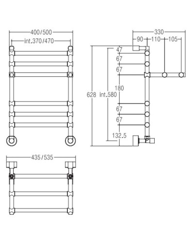 Полотенцесушитель водяной с полкой Margaroli Sole 452/370 хром
