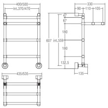 Полотенцесушитель водяной с полкой Margaroli Sole 455/370 хром