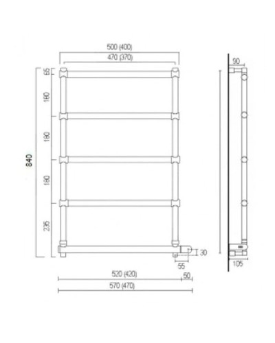 Полотенцесушитель электрический Margaroli Sole 542-370/5 золото