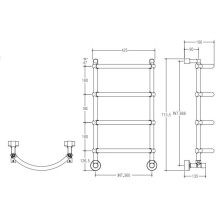 Полотенцесушитель водяной Margaroli Luna 432 золото