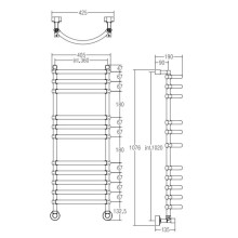 Полотенцесушитель водяной Margaroli Luna 434-11 золото