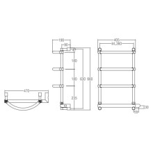 Полотенцесушитель электрический Margaroli Luna 532-4 BOX бронза