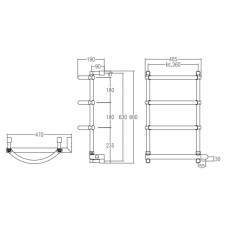 Полотенцесушитель электрический Margaroli Luna 532-4 BOX бронза