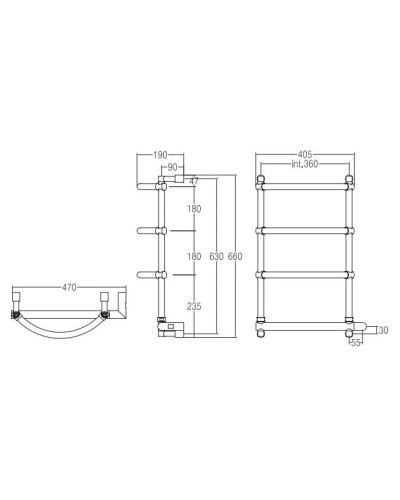 Полотенцесушитель электрический Margaroli Luna 532-4 BOX бронза