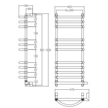 Полотенцесушитель электрический Margaroli Luna 534-11 BOX золото