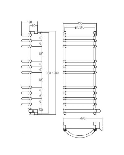 Полотенцесушитель электрический Margaroli Luna 534-11 BOX бронза