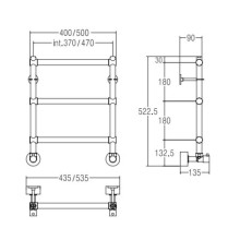 Полотенцесушитель водяной Margaroli Sole 440/470 золото