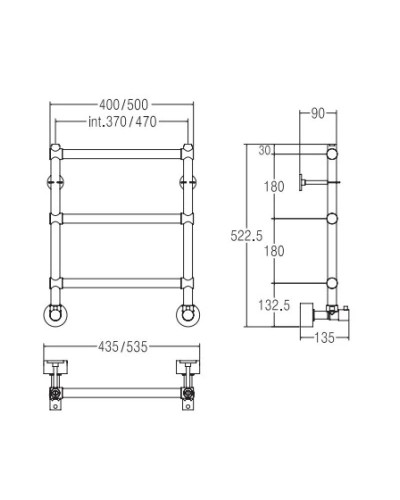 Полотенцесушитель водяной Margaroli Sole 440/470 золото