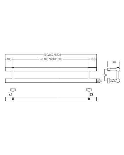 Полотенцесушитель водяной Margaroli Orizzonti 1-442/2/400 хром