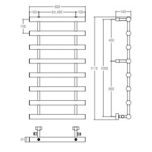 Полотенцесушитель водяной Margaroli Orizzonti 1-442/8/400 хром