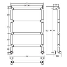 Полотенцесушитель водяной Margaroli Sereno 2-442/540 хром