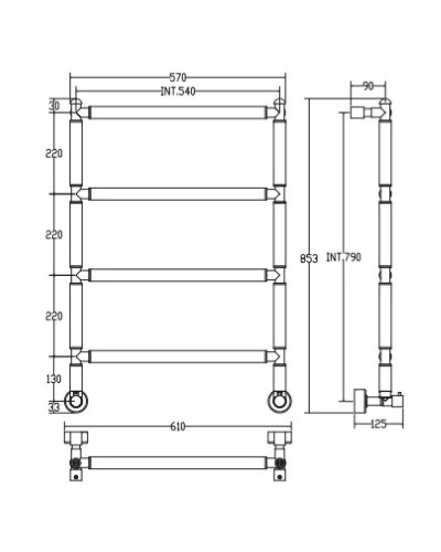 Полотенцесушитель водяной Margaroli Sereno 2-442/540 хром