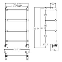 Полотенцесушитель водяной Margaroli Sole 442/470 золото