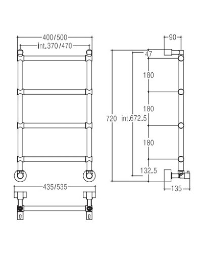 Полотенцесушитель водяной Margaroli Sole 442/470 золото