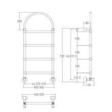 Полотенцесушитель водяной Margaroli Sole 442 арка бронза