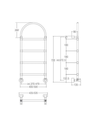 Полотенцесушитель водяной Margaroli Sole 442 арка бронза