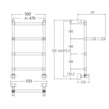 Полотенцесушитель водяной с полкой Margaroli Sole 442/470 бронза