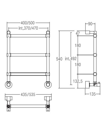 Полотенцесушитель водяной Margaroli Sole 442/470-3 бронза