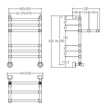 Полотенцесушитель водяной Margaroli Sole 452/470 золото