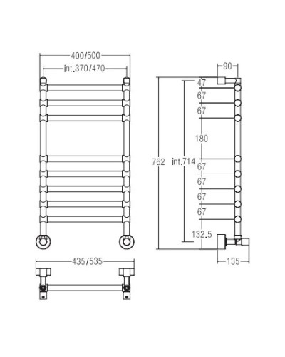 Полотенцесушитель водяной Margaroli Sole 464/470-8 золото