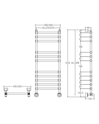 Полотенцесушитель водяной Margaroli Sole 464/470-11 бронза