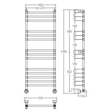 Полотенцесушитель водяной Margaroli Sole 464/470-14 хром