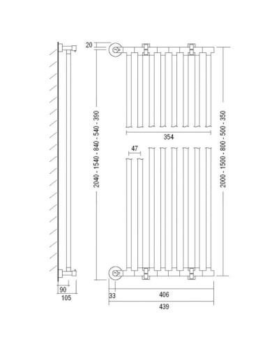 Полотенцесушитель водяной Margaroli Cielo 480/L хром
