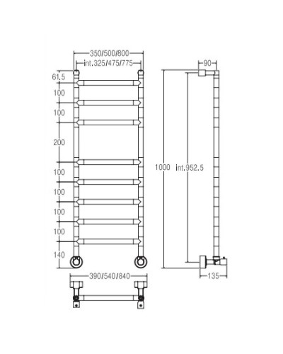 Полотенцесушитель водяной Margaroli Sereno хром 484/325-8 хром