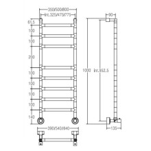 Полотенцесушитель водяной Margaroli Sereno 484/475-8 золото