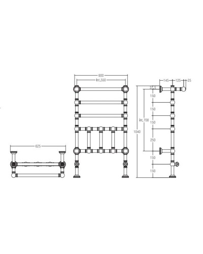 Полотенцесушитель водяной Margaroli Armonia 9-300 золото