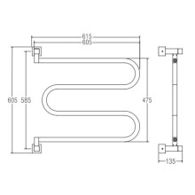 Полотенцесушитель водяной Margaroli Aria 400/SQ хром