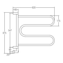 Полотенцесушитель электрический Margaroli Aria 500/SQ хром