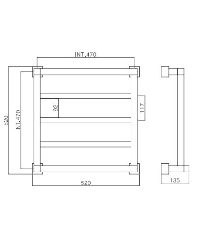 Полотенцесушитель водяной Margaroli Quardi 710/3 хром
