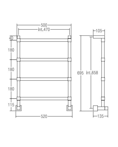 Полотенцесушитель водяной Margaroli Panorama 742 золото