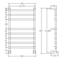 Полотенцесушитель водяной Margaroli Panorama 764-8 хром