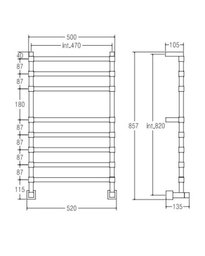 Полотенцесушитель водяной Margaroli Panorama 764-8 золото