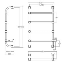 Полотенцесушитель электрический Margaroli Concerto 832 хром 832CRNL
