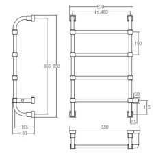 Полотенцесушитель электрический Margaroli Concerto 832 хром 832CRN