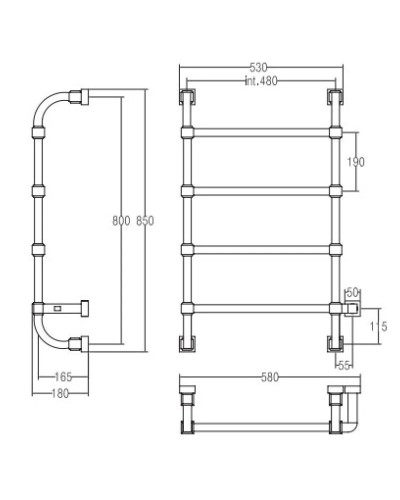 Полотенцесушитель электрический Margaroli Concerto 832 хром 832CRN