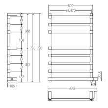 Полотенцесушитель электрический Margaroli Panorama 864-8 золото