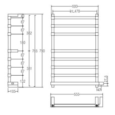Полотенцесушитель электрический Margaroli Panorama 864-8 золото