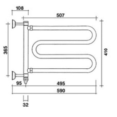 Полотенцесушитель электрический Margaroli Vento 510 золото 510GOC