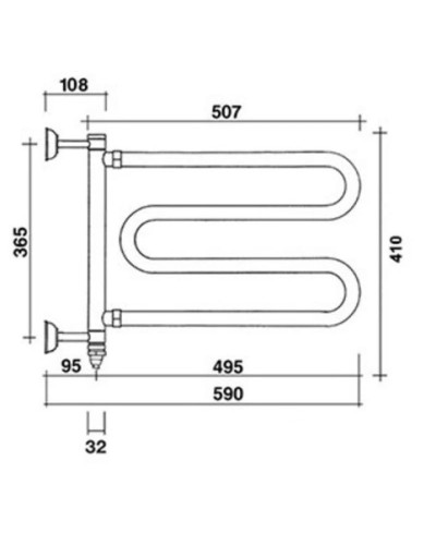 Полотенцесушитель электрический Margaroli Vento 510 золото 510GOC