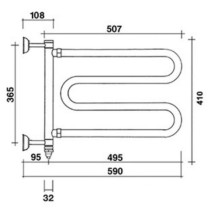 Полотенцесушитель электрический Margaroli Vento 510 хром 510CRC