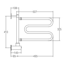 Полотенцесушитель электрический Margaroli Vento 510 хром 510CRB